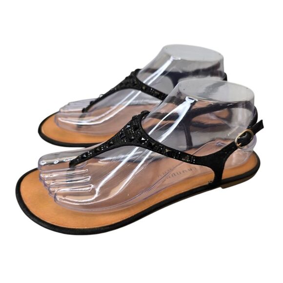 Chinese Laundry Women's 7 Studded Black Thong Buckle Sandals - Picture 3 of 14